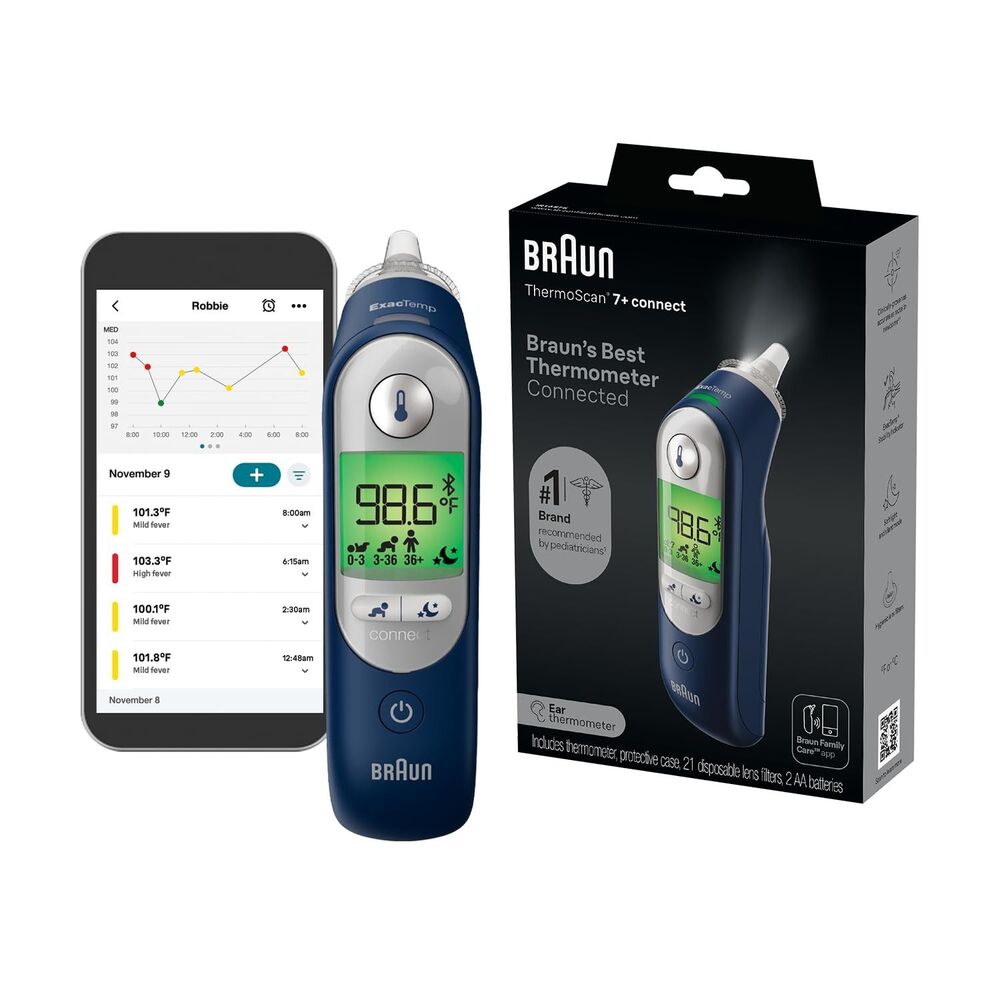 Braun ThermoScan 7+ Connect IRT6575US Ear Thermometer Bluetooth Age Precision